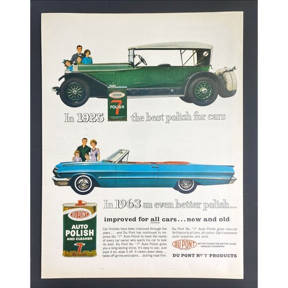 Du Pont Auto Polish and Cleaner 1925 to '63 Best Polish for Cars" Print Ad 1963 - Picture 3 of 3